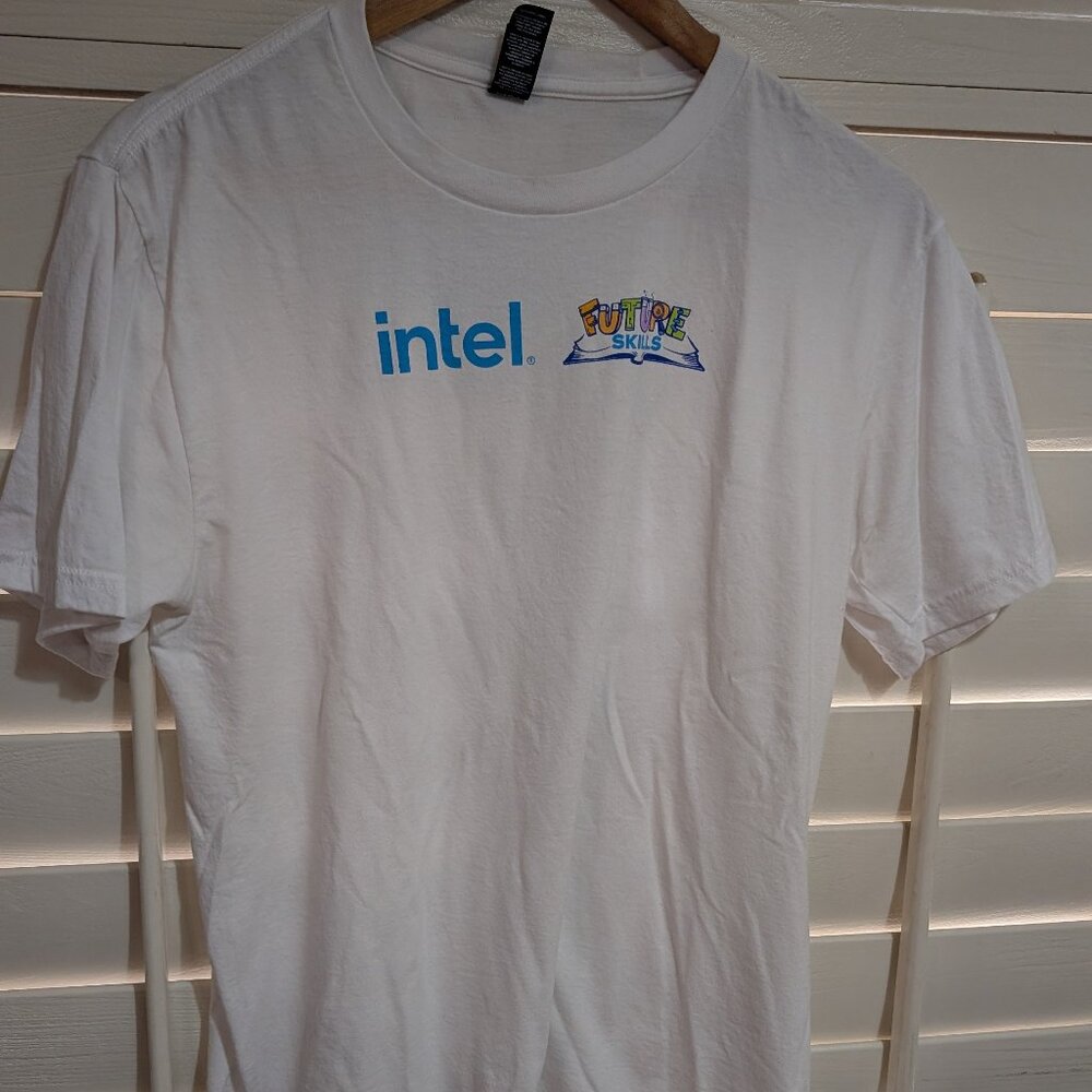 Intel Future Skills White Cotton T-shirt The District Size Small